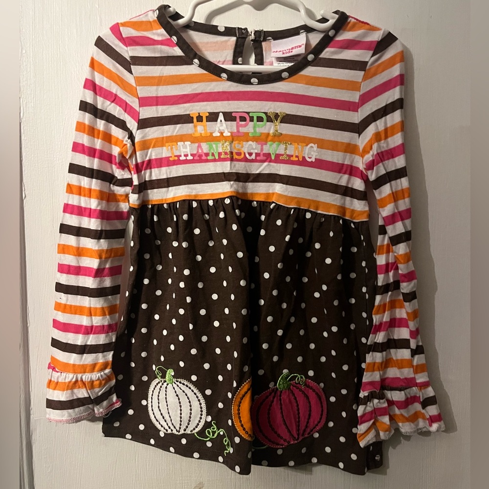 Colorful Thanksgiving Kids Long Sleeve Top